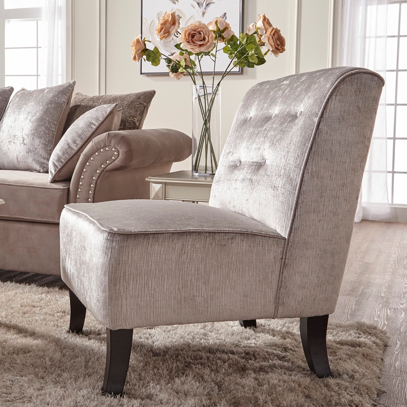 Armless Living Room Chair Slipcovering An Armless Accent Chair